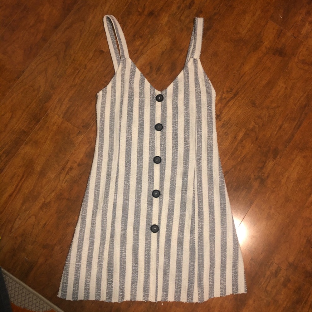 Boho Striped Blue and White Dress from Zara